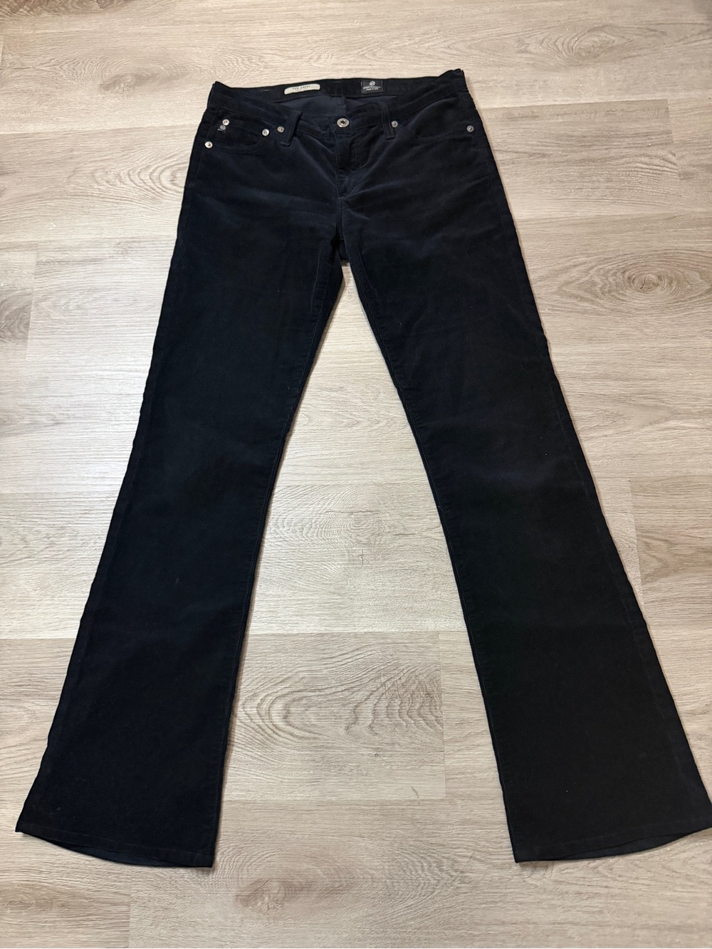 Ag Adriano Goldschmied Black Corduroy Flare Jeans